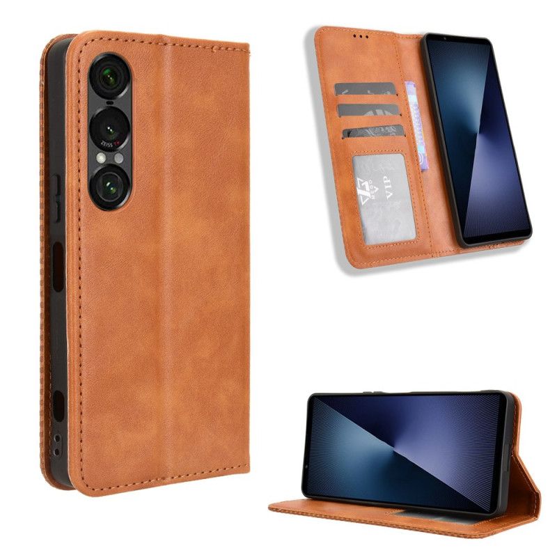 Flip Kotelot Sony Xperia 1 Vii Ramka W Stylu Vintage