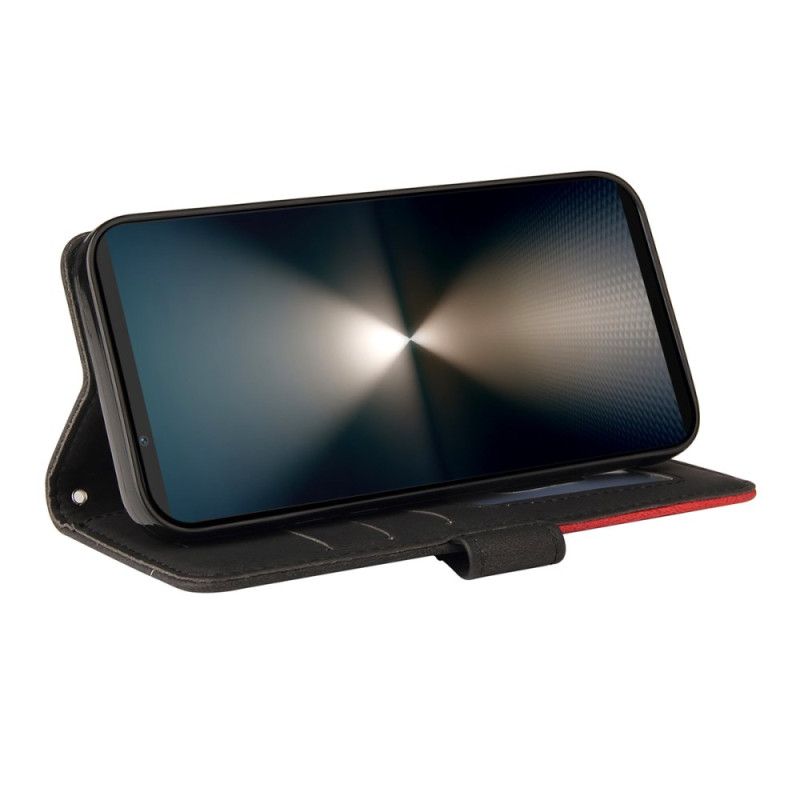 Skórzany Futerał Sony Xperia 1 Vii Etui Na Telefon Dwukolorowa Falista Linia