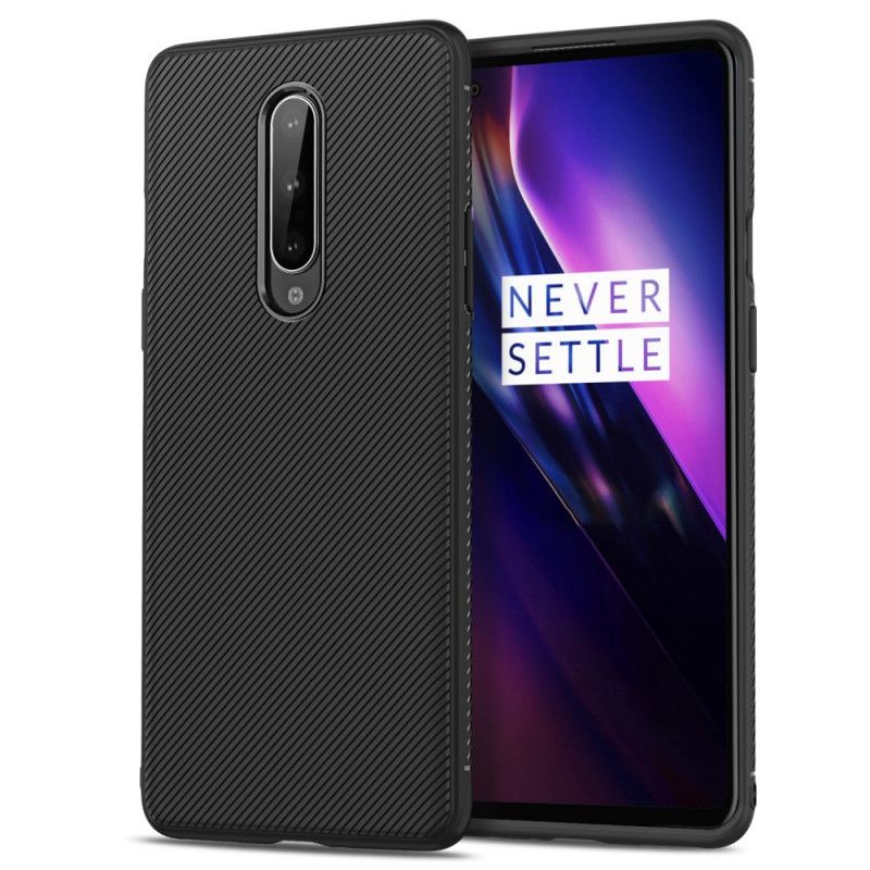 Etui OnePlus 8 Granatowy Czarny Skośny Serial Jazzowy