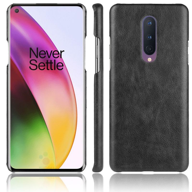 Etui OnePlus 8 Szary Czarny Efekt Skóry Lychee Performance Etui Ochronne