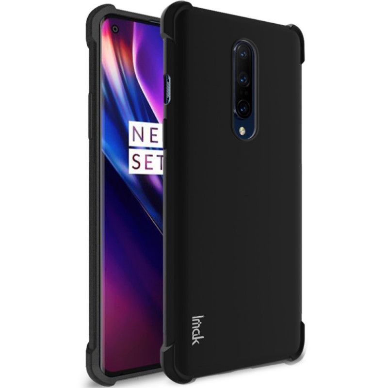 Etui OnePlus 8 Szary Czarny Elastyczny Silikon Z Folią Ekranującą Imak