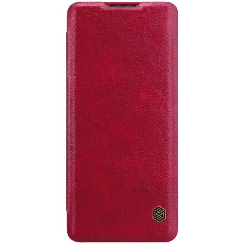Flip Kotelot OnePlus 8 Brązowy Czerwony Etui na Telefon Seria Nillkin Qin