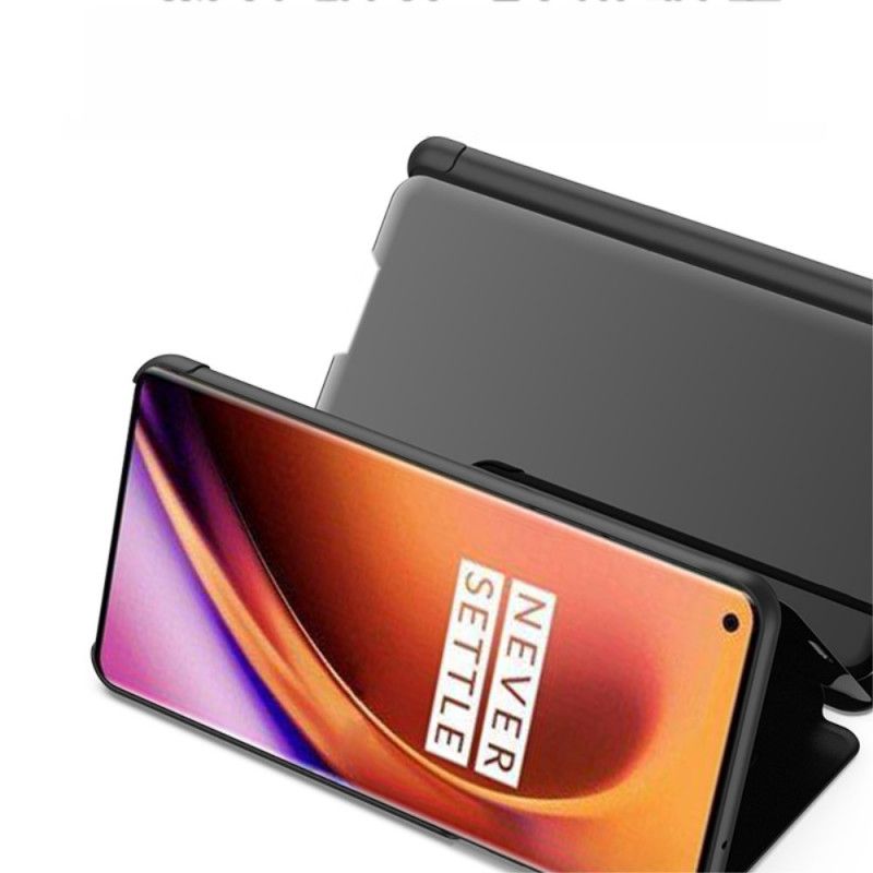 Flip Kotelot OnePlus 8 Magenta Czarny Lustro Etui Ochronne