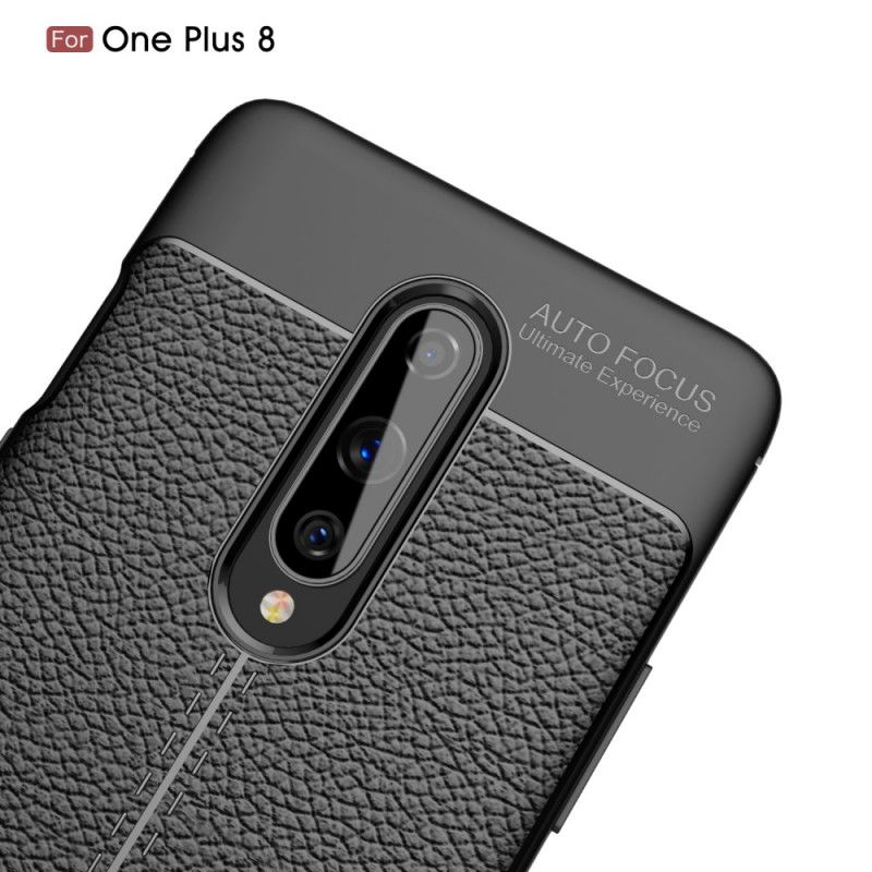 Futerały OnePlus 8 Czerwony Czarny Efekt Skóry Z Podwójną Linią Liczi