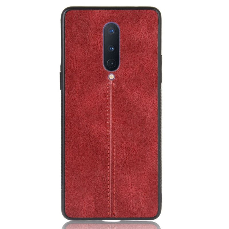 Futerały OnePlus 8 Czerwony Etui na Telefon Efekt Szytej Skóry