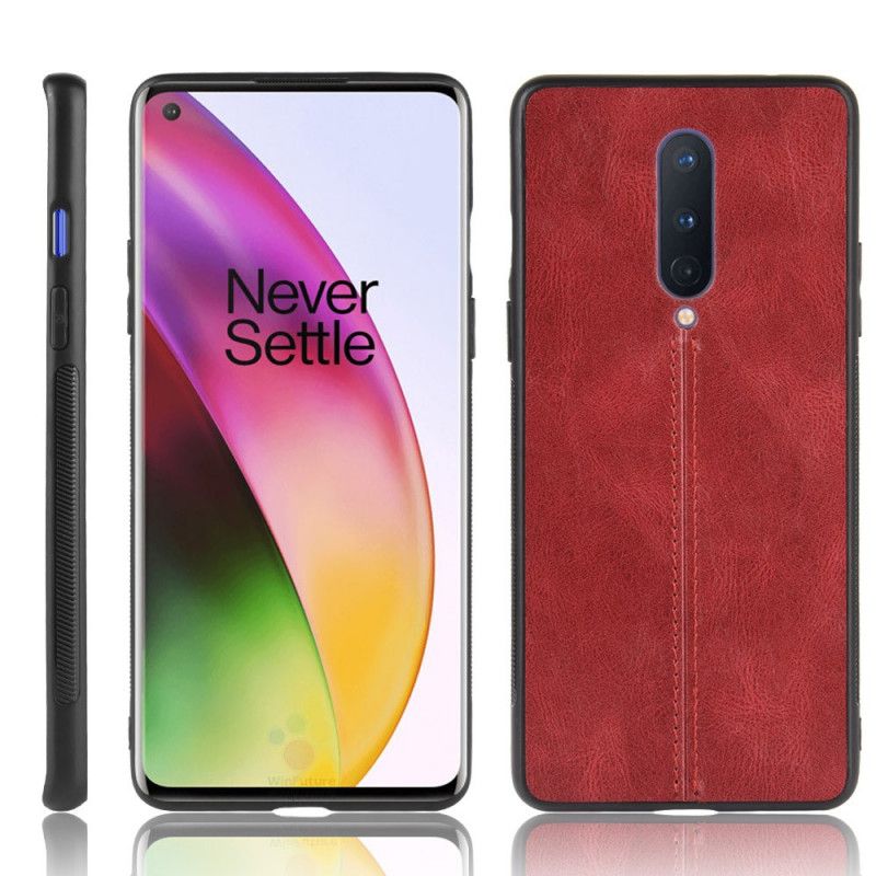 Futerały OnePlus 8 Czerwony Etui na Telefon Efekt Szytej Skóry