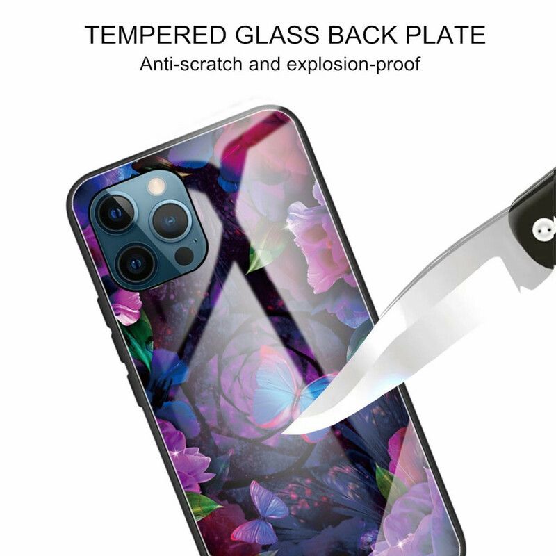 Etui Do Iphone 13 Pro Wariacja Motyli Ze Szkła Hartowanego