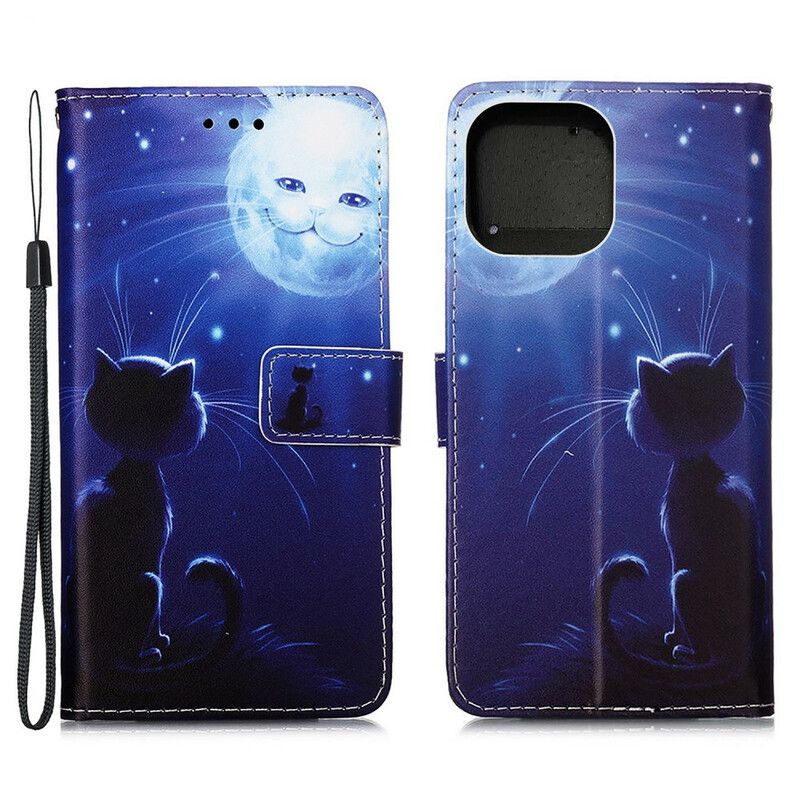 Etui Folio Iphone 13 Pro Księżycowy Kot