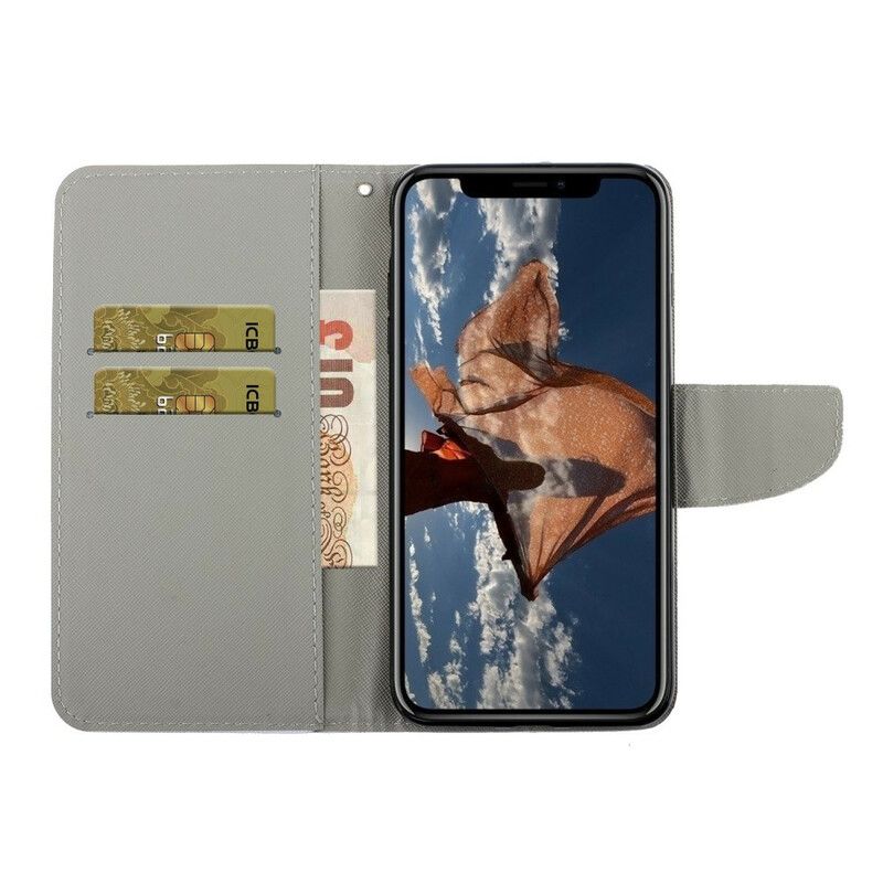 Etui Folio Iphone 13 Pro Mistrzowskie Kwiaty Z Paskiem