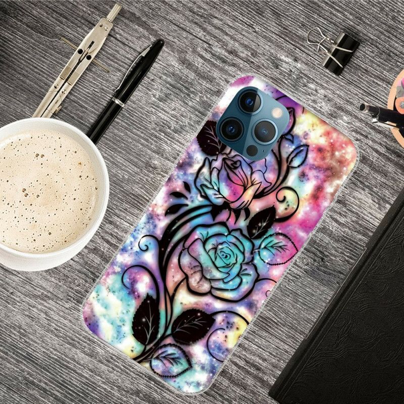 Etui Iphone 13 Pro Graficzny Kwiat Etui Ochronne