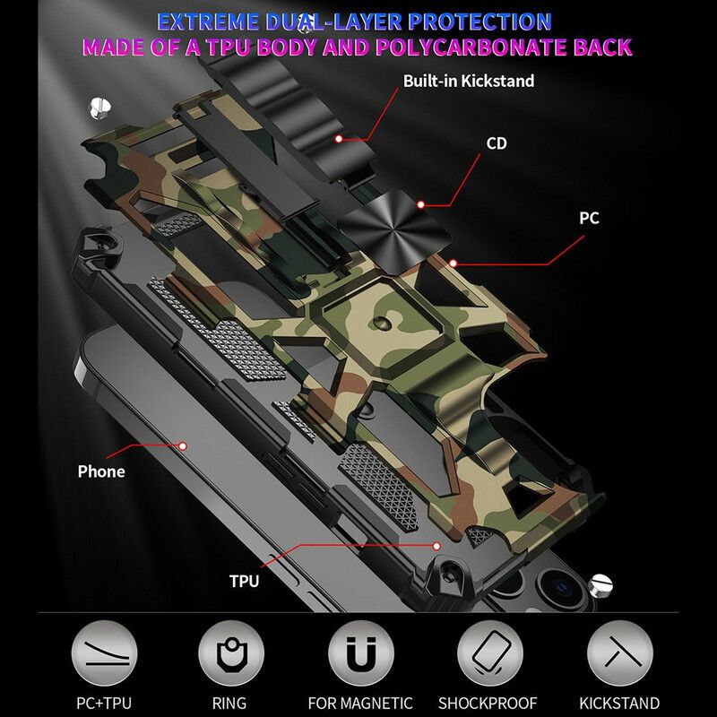 Etui Iphone 13 Pro Zdejmowana Obsługa Kamuflażu
