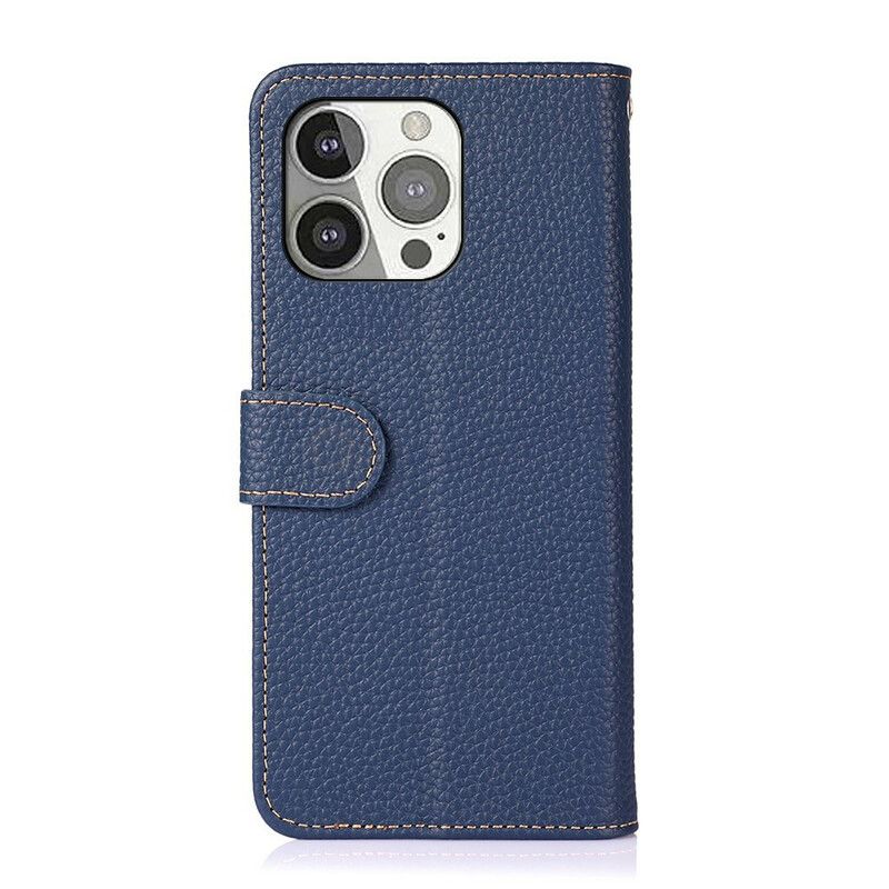 Obudowa Iphone 13 Pro Etui Na Telefon Oryginalna Skóra Khazneh Litchi