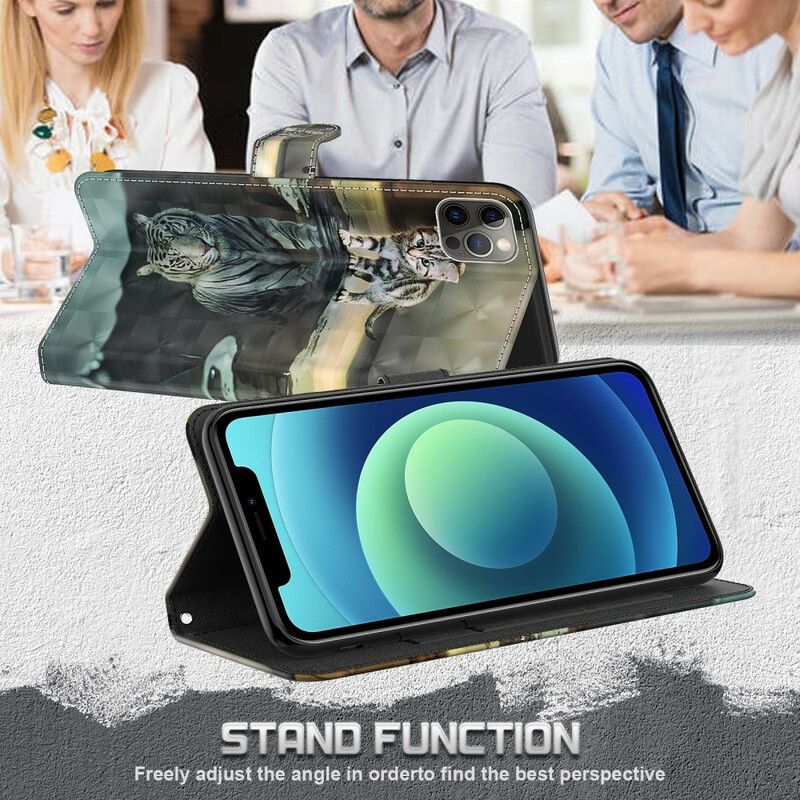 Skórzany Futerał Iphone 13 Pro Etui Na Telefon Ernest Tygrys