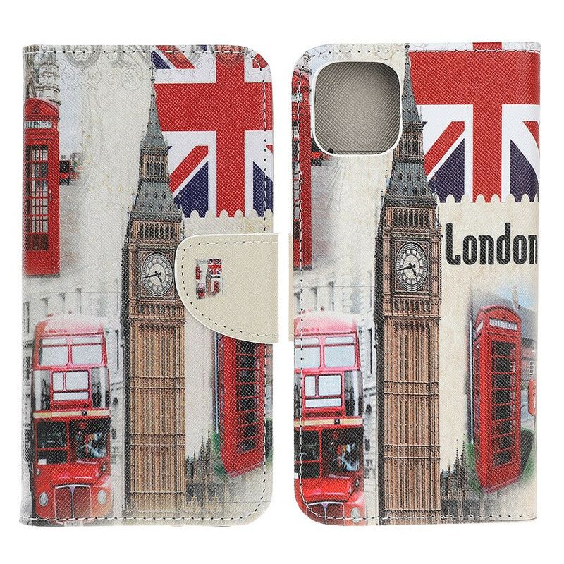 Skórzany Futerał Iphone 13 Pro Etui Na Telefon Londyn Życie