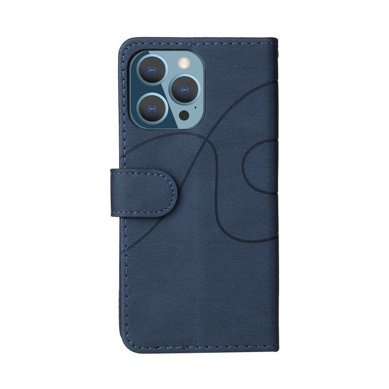 Skórzany Futerał Iphone 13 Pro Etui Na Telefon Sygnatura Dwukolorowa Sztuczna Skóra