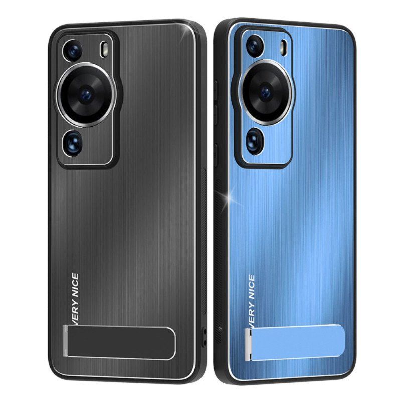 Etui do Huawei P60 Pro Szczotkowane Aluminium Ze Wspornikiem