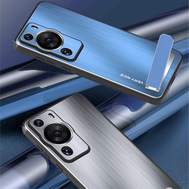 Etui do Huawei P60 Pro Szczotkowane Aluminium Ze Wspornikiem