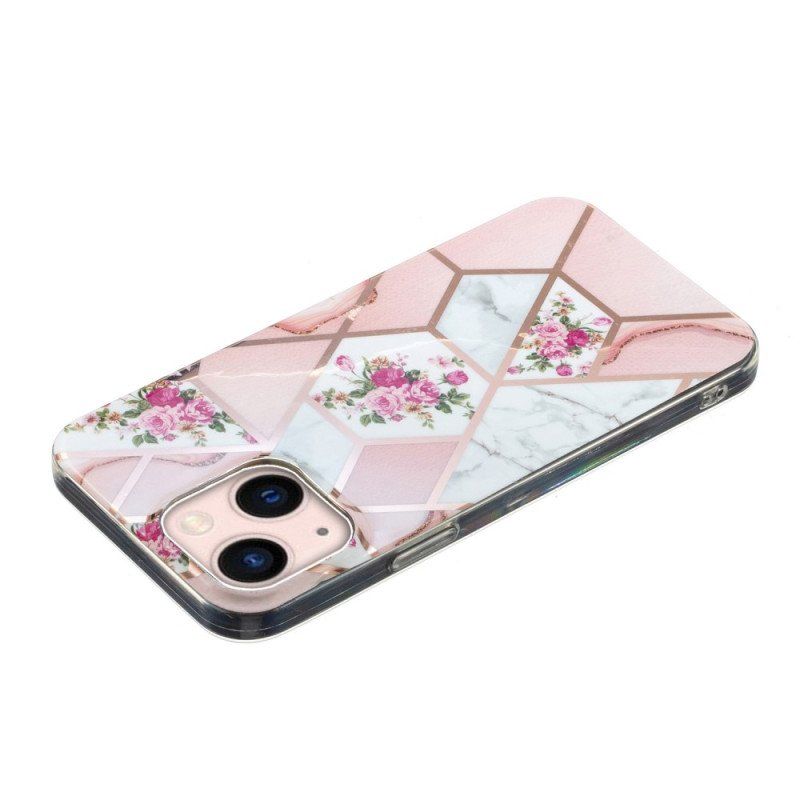 Etui do iPhone 15 Plus Marmur Kwiatowy