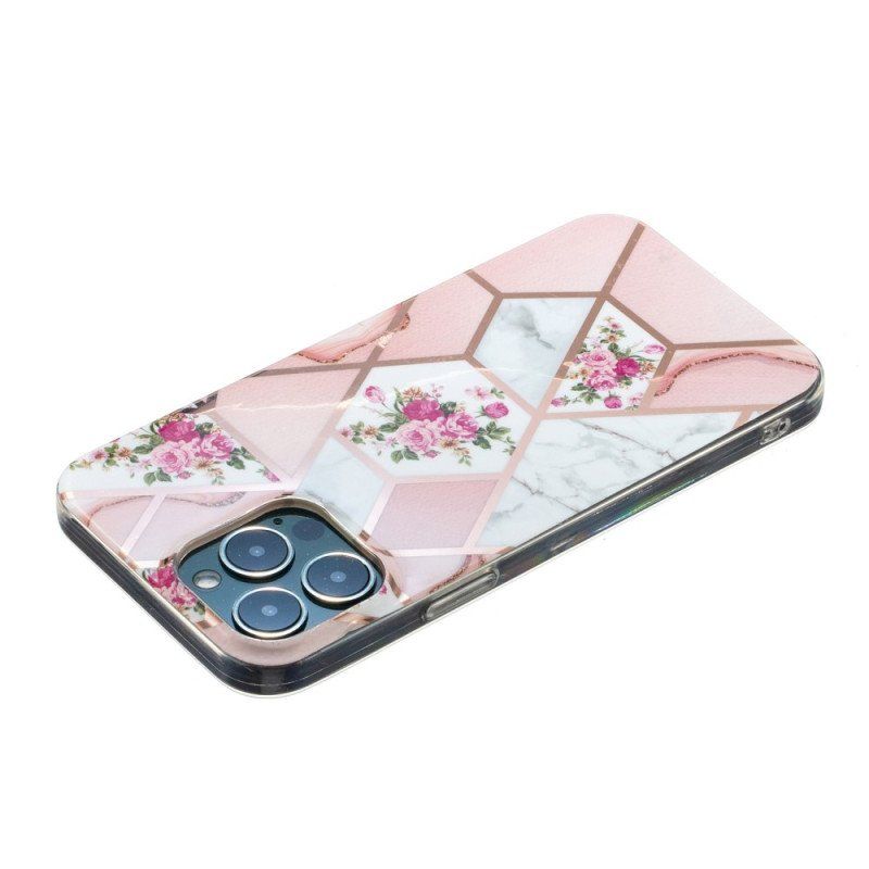 Etui do iPhone 15 Pro Max Marmur Kwiatowy