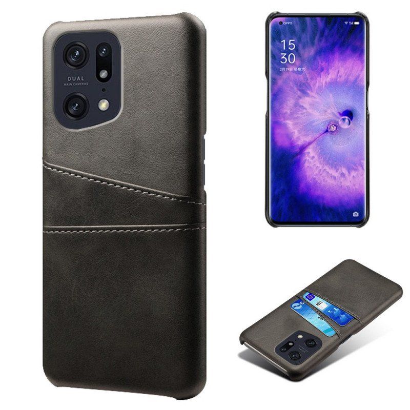 Etui do Oppo Find X5 Pro Etui Na Karty Z Efektem Skóry