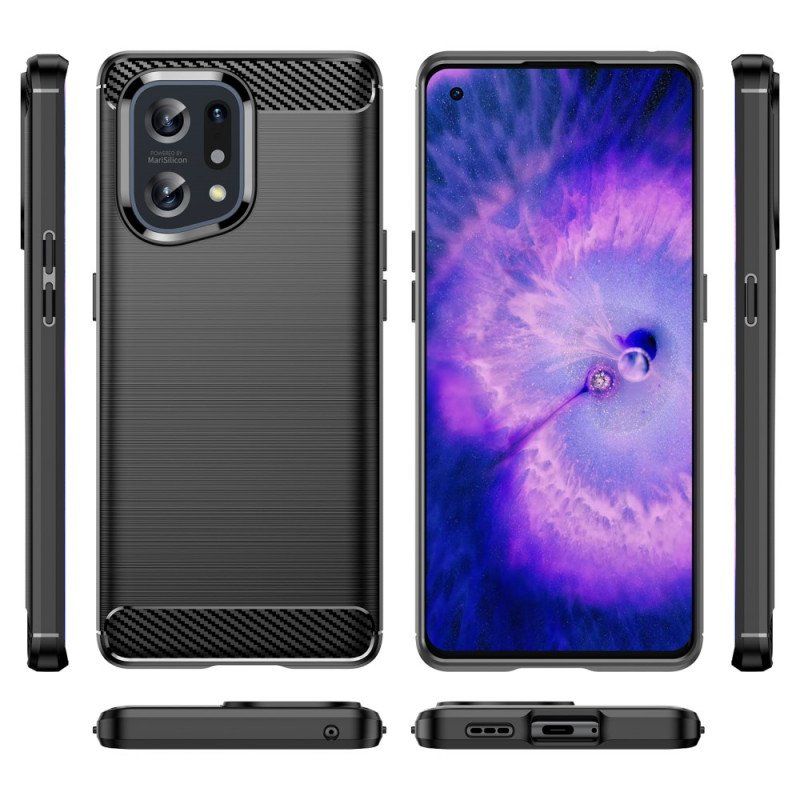 Etui do Oppo Find X5 Szczotkowane Włókno Węglowe