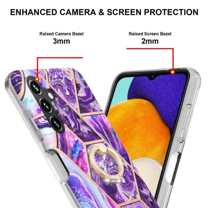 Etui do Samsung Galaxy A13 5G / A04s Geometryczny Marmur Z Podporą Pierścienia