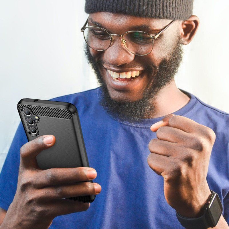 Etui do Samsung Galaxy A14 / A14 5G Szczotkowane Włókno Węglowe