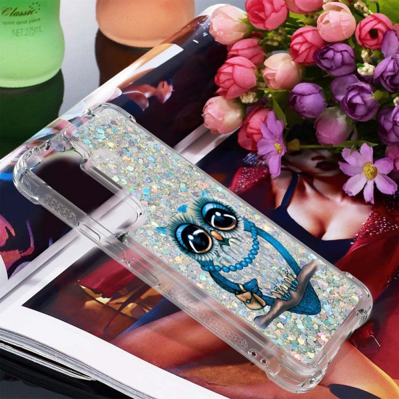 Etui do Samsung Galaxy S22 5G Cekiny Panna Sowa