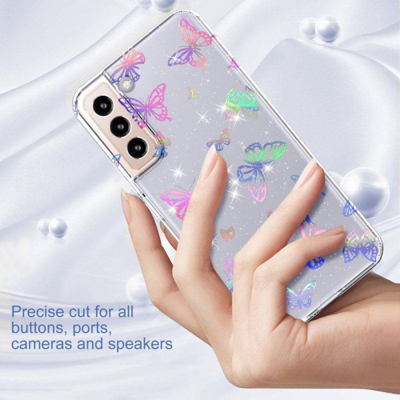 Etui do Samsung Galaxy S22 5G Elastyczne Silikonowe Motyle