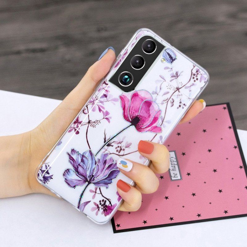 Etui do Samsung Galaxy S22 5G Marmurkowe Kwiaty