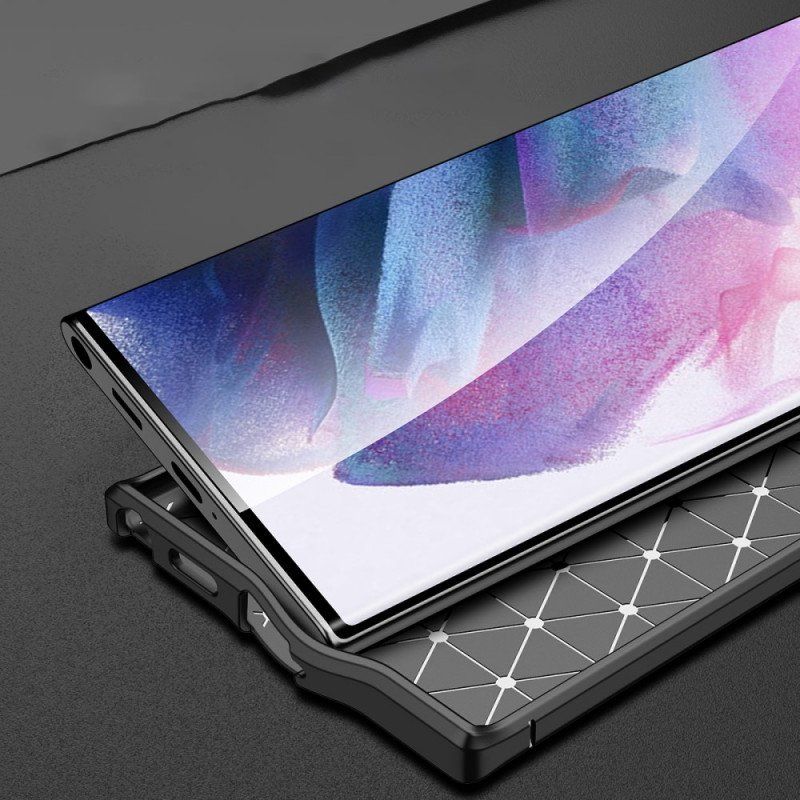 Etui do Samsung Galaxy S22 Ultra 5G Efekt Skóry Liczi Z Podwójną Linią