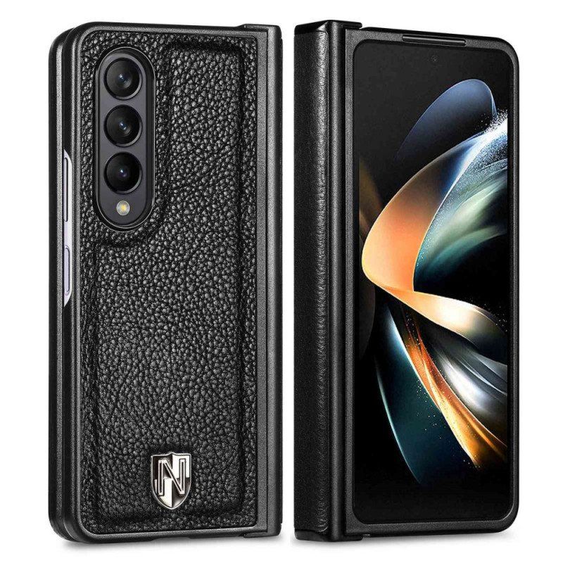 Etui do Samsung Galaxy Z Fold 4 Skórzana Naszywka Caseneo