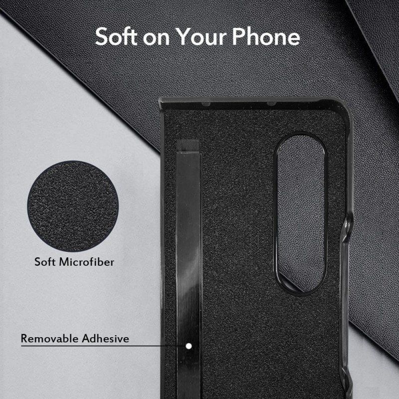 Etui do Samsung Galaxy Z Fold 4 Włókno Węglowe I Mikrofibra