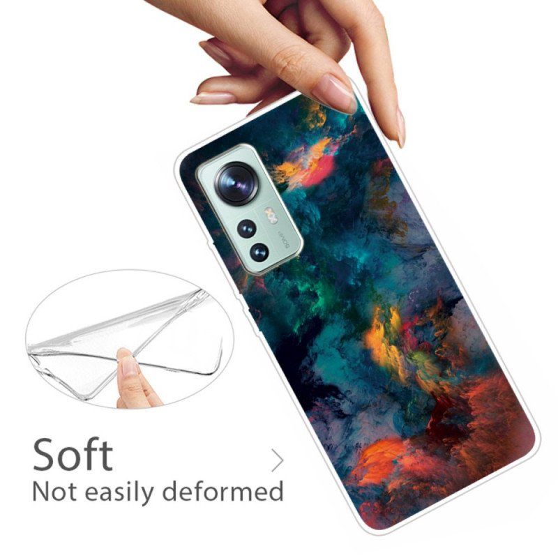 Etui do Xiaomi 12 / 12X Kolorowy Silikon W Chmurze