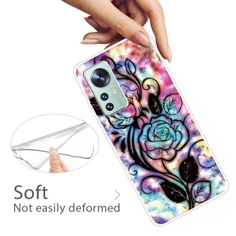 Etui do Xiaomi 12 Pro Graficzny Kwiatowy Silikon