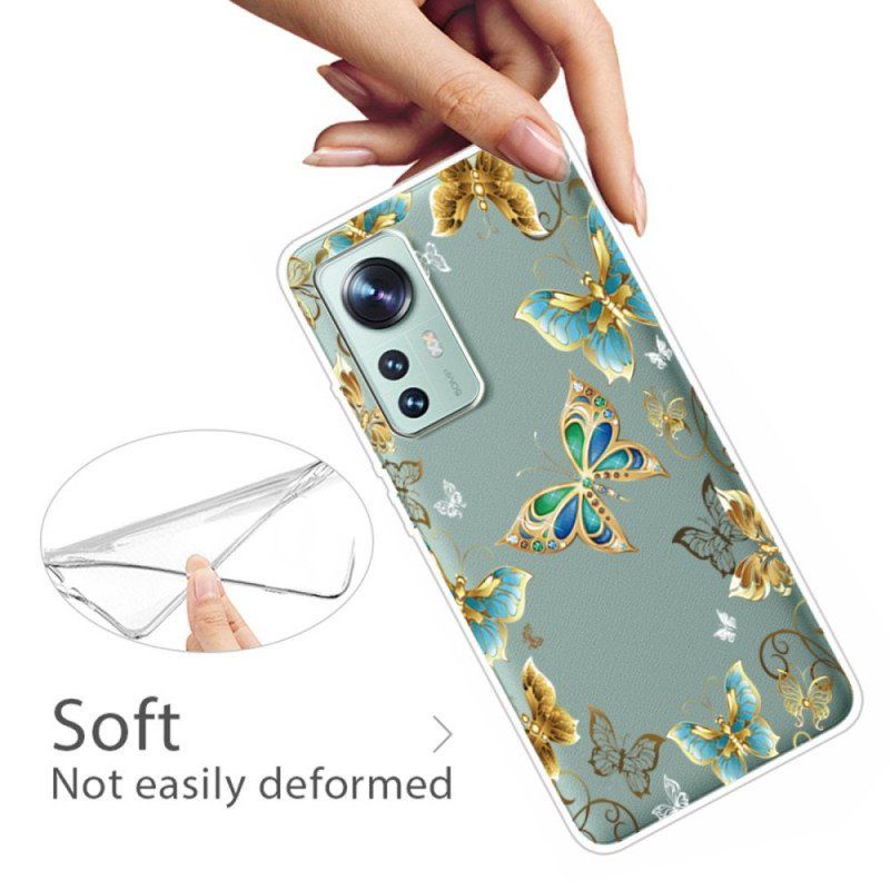 Etui do Xiaomi 12 Pro Silikonowe Motyle