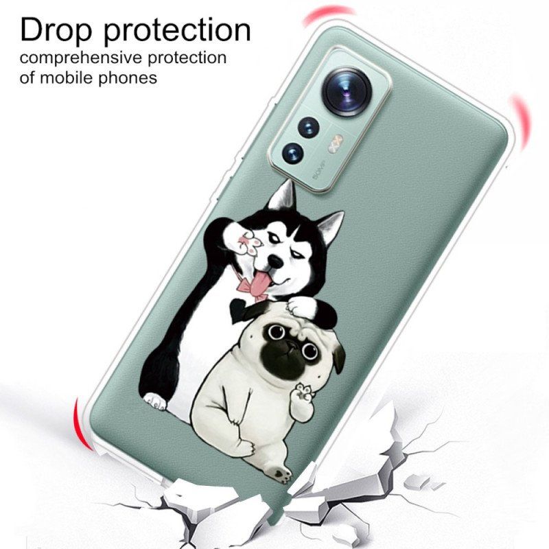 Etui do Xiaomi 12 Pro Silikonowe Śmieszne Psy