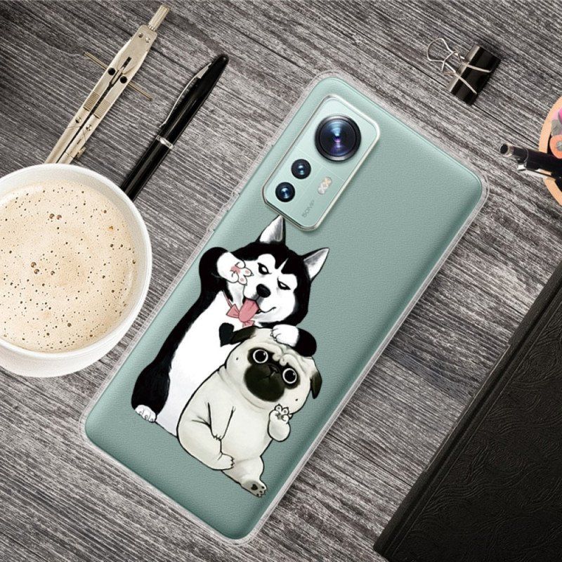 Etui do Xiaomi 12 Pro Silikonowe Śmieszne Psy