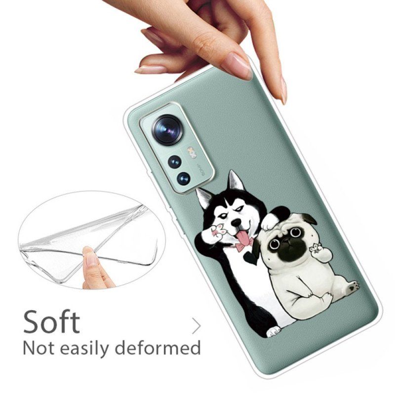 Etui do Xiaomi 12 Pro Silikonowe Śmieszne Psy