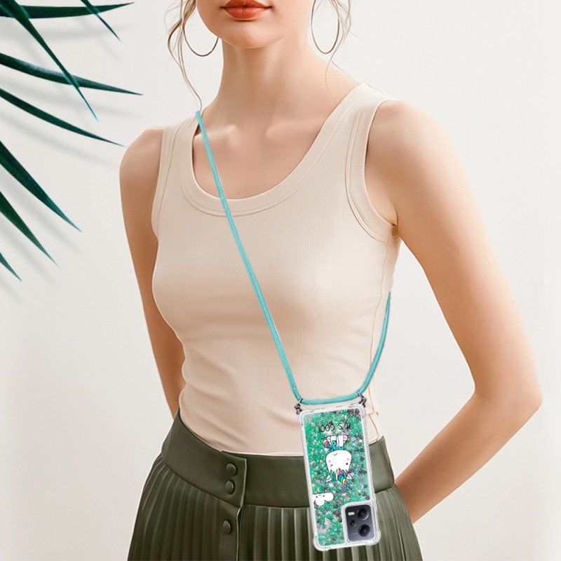 Etui do Xiaomi Redmi Note 12 5G ze Sznurkiem Do Sznurkowych Jednorożców