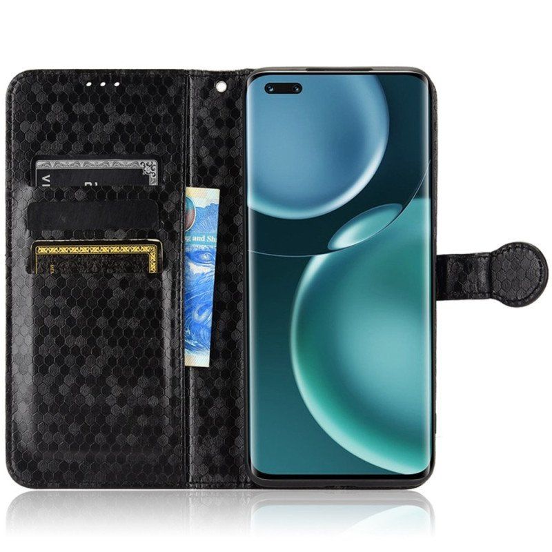 Etui Folio do Honor Magic 4 Pro z Łańcuch Projekt Paska 3d