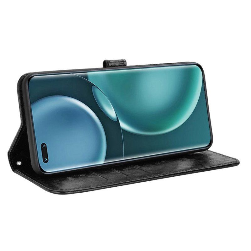 Etui Folio do Honor Magic 4 Pro z Łańcuch Projekt Paska 3d