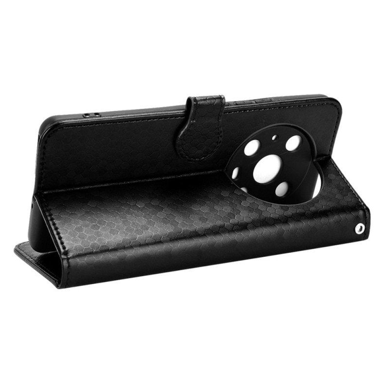 Etui Folio do Honor Magic 4 Pro z Łańcuch Projekt Paska 3d