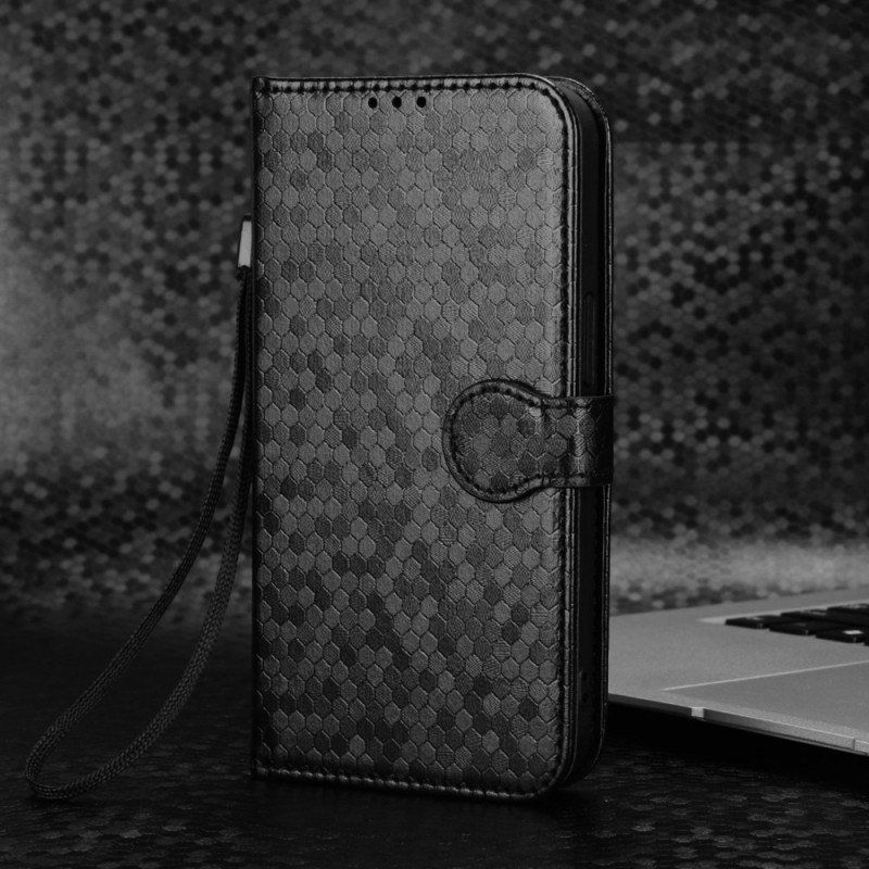 Etui Folio do Honor Magic 4 Pro z Łańcuch Projekt Paska 3d