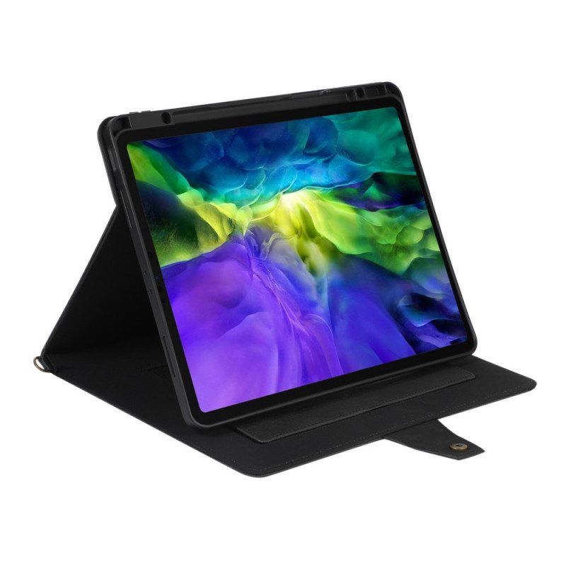 Etui Folio do iPad Pro 12.9" (2022) Pasek Na Ramię Rfid Z Efektem Skóry