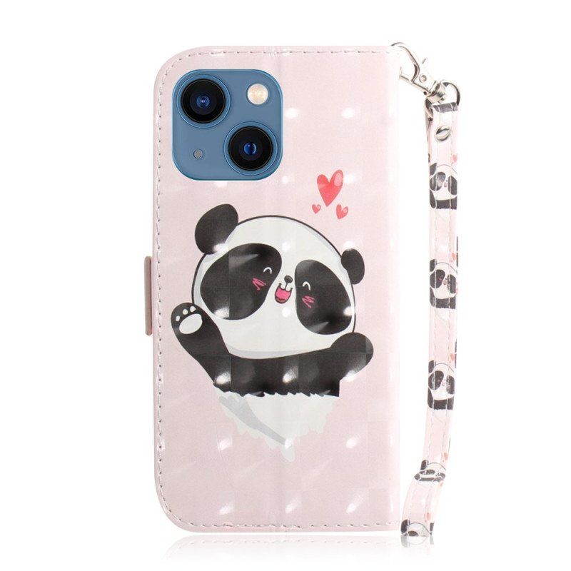 Etui Folio do iPhone 14 Plus z Łańcuch Paskowata Panda