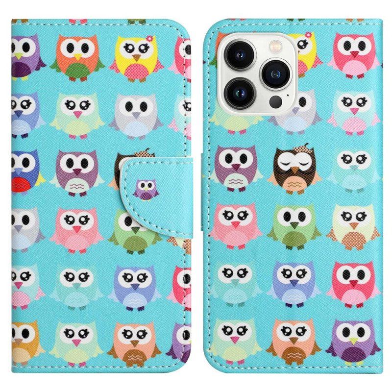 Etui Folio do iPhone 14 Pro Plemię Sów