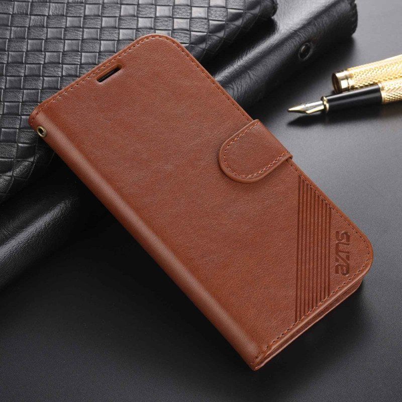 Etui Folio do iPhone 14 Stylizacja Skóry Azns