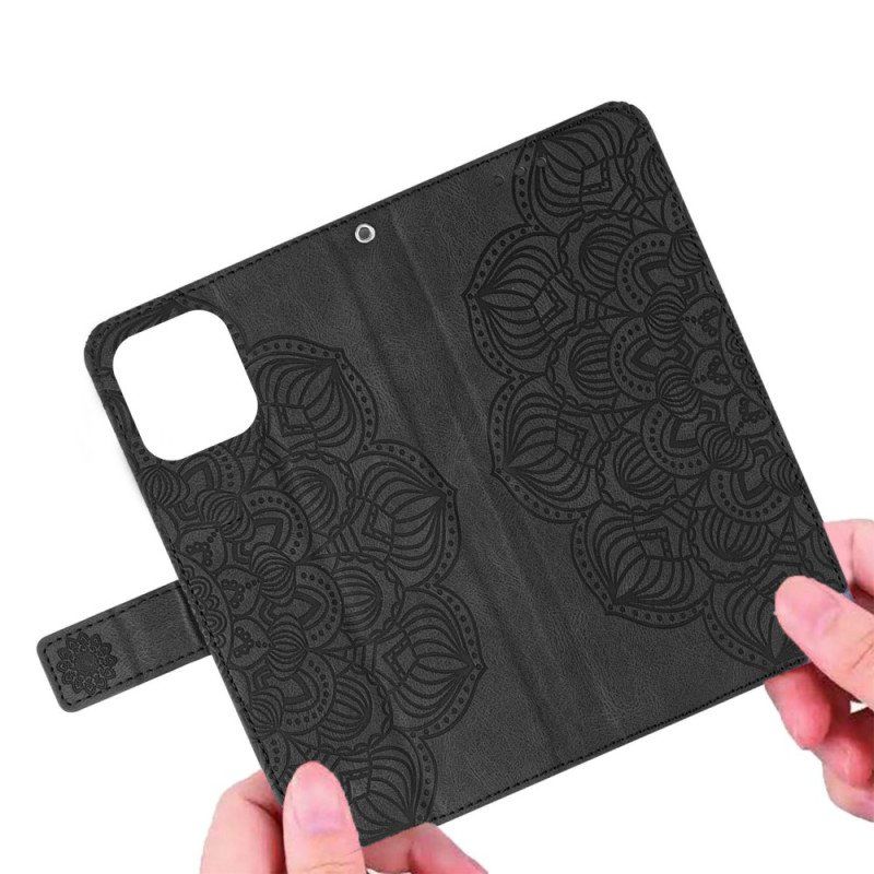 Etui Folio do iPhone 14 z Łańcuch Paskowata Mandala