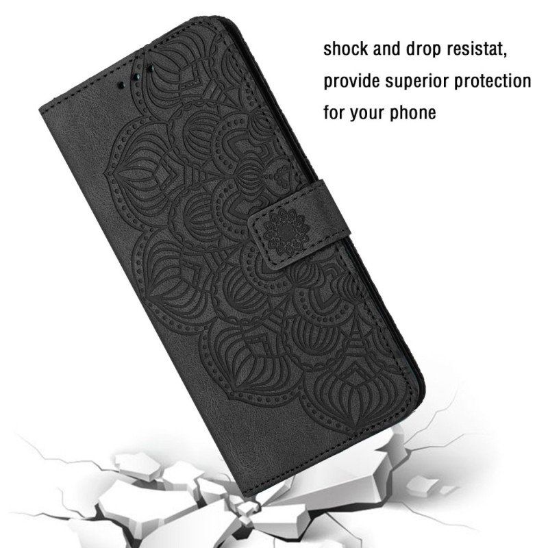 Etui Folio do iPhone 14 z Łańcuch Paskowata Mandala